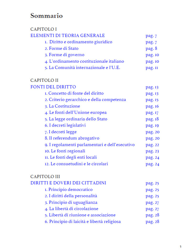 indice elementi essenziali di Diritto Pubblico, autore Giovanni Calandriello
